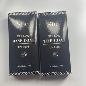 Base coat UV light, gel nail and top coat gel nail S.he brand